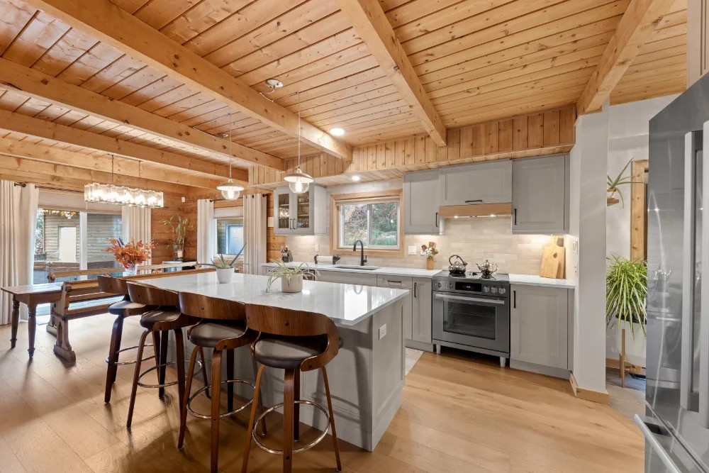 Vinyl flooring in a modern country kitchen